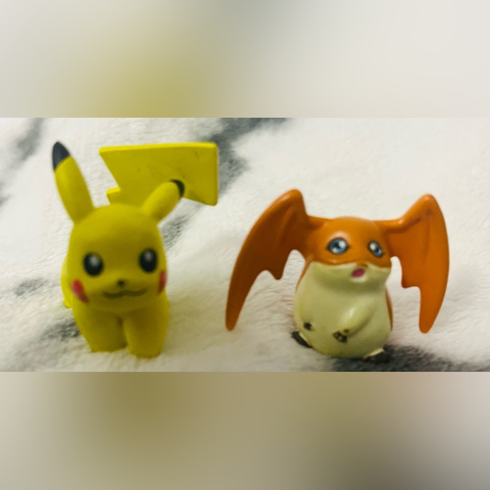 2015 Pikachu and 2000 Patamon 1.25” Mini Figurines by Nintendo (see below)